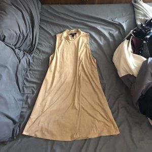 Tan velvet dress